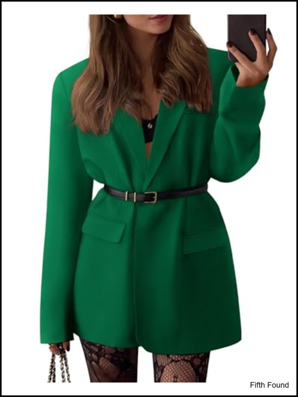 Oversized Blazer Open Front One Button Suit Jacket Business Casual